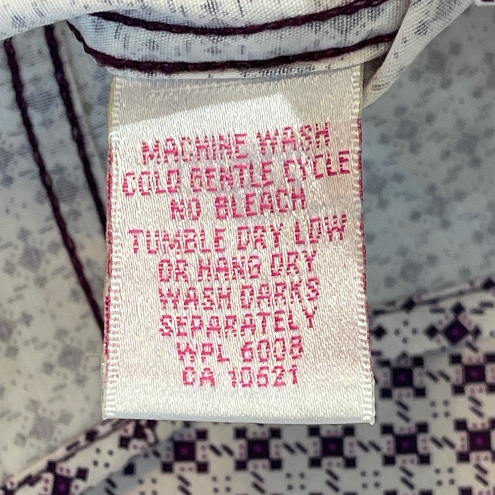 PANHANDLE WOMENS SIZE L Purple WESTERN Checkered Shirt. PEARL SNAPS - Picture 4 of 11